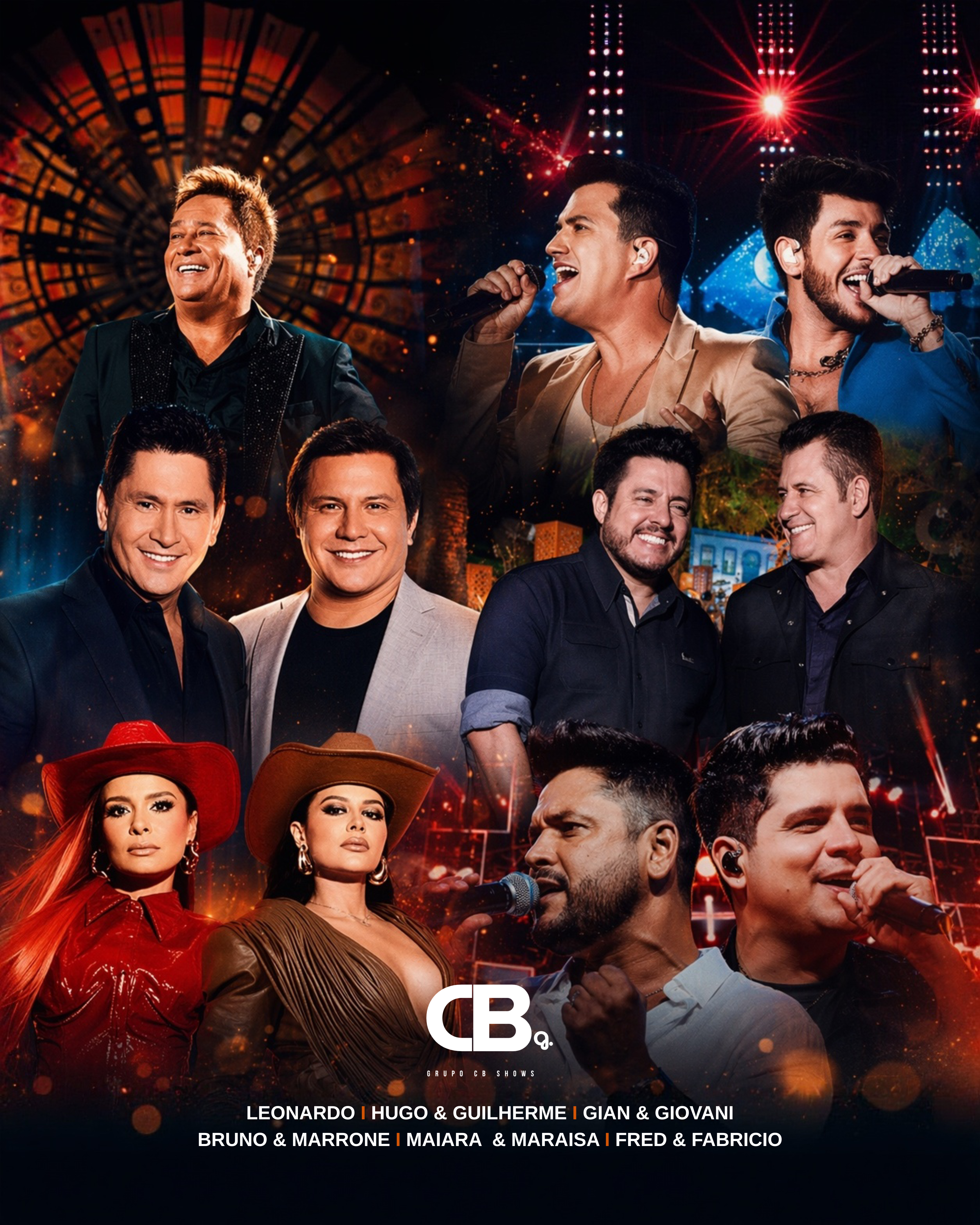 Artistas em apresentação no palco